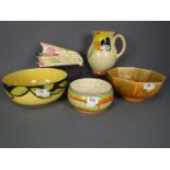 A collection of Art Deco ceramics to include Thomas Forester & Sons Wardle Ware, Myott, Son & Co,