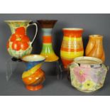 A group of Art Deco ceramics to include Roskyl, Arthur Wood and similar,