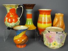 A group of Art Deco ceramics to include Roskyl, Arthur Wood and similar,