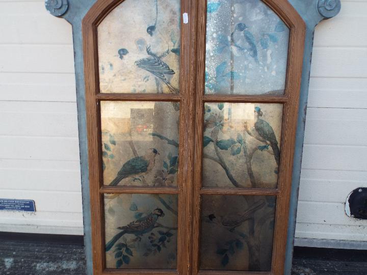 A piece of decorative wall art in the form of a window with pictures of exotic birds perched beyond, - Image 2 of 2