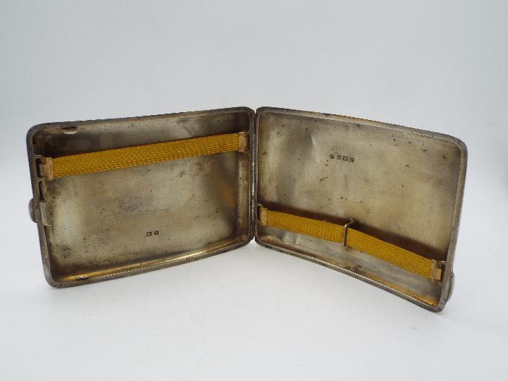 A George V hallmarked silver cigarette case, Birmingham assay 1920, - Image 3 of 5