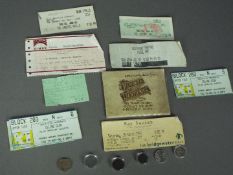 A small quantity of antique coins, a National Transport token,