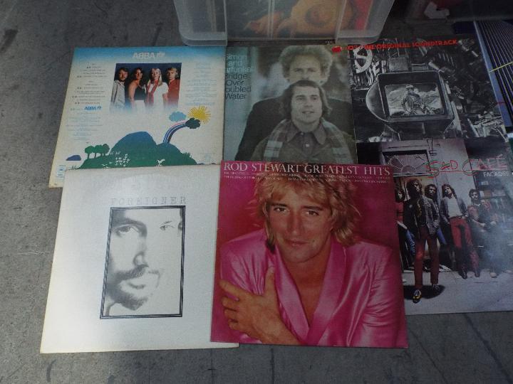 Two boxes of 12" vinyl records to include Status Quo, Rod Stewart, Cat Stevens, 10cc, Sad Cafe, - Image 2 of 5