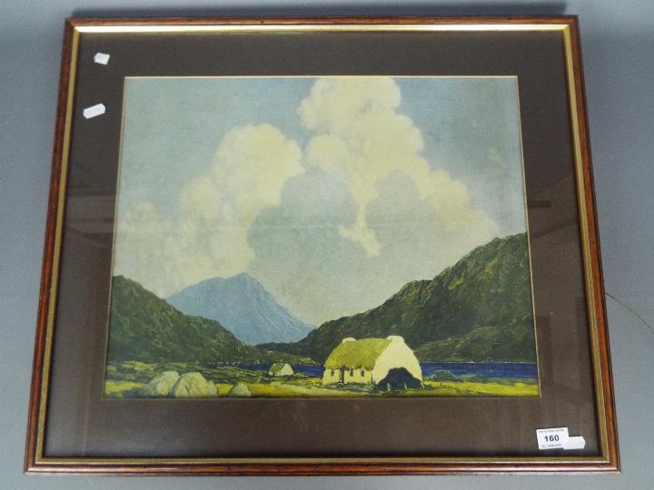 A framed print after Paul Henry, The Blue Lake, Connemara, mounted and framed under glass, - Image 2 of 2