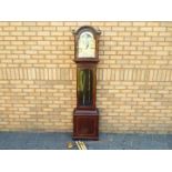 Longcase Clock in Mahogany, 3 weight with Moon roller.