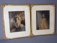 Two colour prints after George Baxter, each mounted and framed under glass,