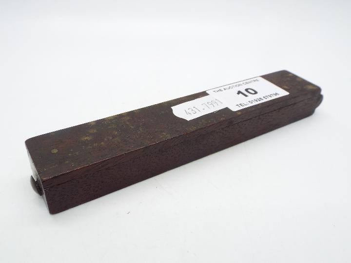 A folding brass guinea balance in mahogany case. - Image 4 of 4