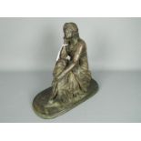 A bronzed composite sculpture of Sappho, after Schoenewerk, approximately 32 cm (h).