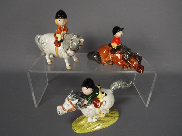 Beswick - Three Norman Thelwell figurines comprising Learner, Pony Express and Kick Start,