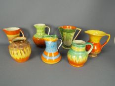 A collection of Art Deco ceramics to include Wadeheath, Myott, Son & Co, Roskyl and similar,