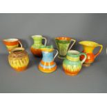 A collection of Art Deco ceramics to include Wadeheath, Myott, Son & Co, Roskyl and similar,