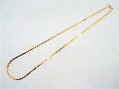 A mid-purity, Italian, yellow metal necklace stamped 14kt, 50 cm (l), approximately 3.