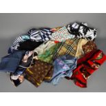 Vintage Clothing - A collection of lady's headscarves, silk and similar.