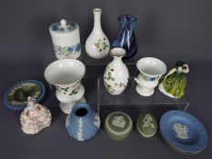 A small collection of decorative ceramics to include Wedgwood Jasperware,