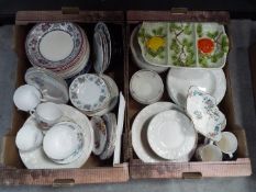 Two boxes of mixed ceramics.