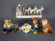 Lot to include a Beswick barn owl figurine,