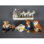 Lot to include a Beswick barn owl figurine,