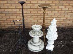 Lot to include a jardiniere stand, candle stands and other.