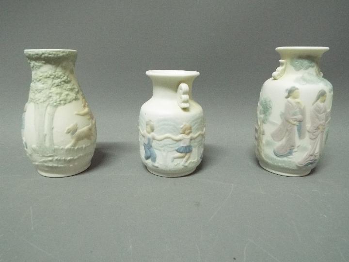 Lladro - Three Lladro miniature vases,