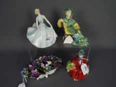 Three Royal Doulton figurines comprising Ascot # HN2356, Linda # HN2106 and Pirouette #HN2216,