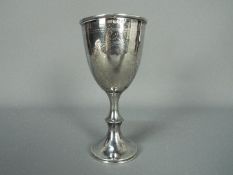 A George V hallmarked silver goblet or Kiddush cup, London assay 1926,