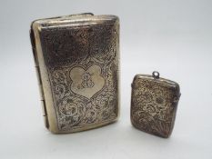 A George V silver cigarette case, Birmingham assay 1915,