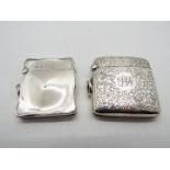 Two hallmarked silver vesta cases comprising an Edward VII example, Chester assay 1906,
