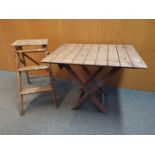 Lot to include a small teak folding table,