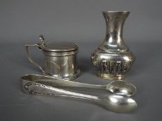 Silver group - Lot to include a small Edward VII vase, Sheffield assay 1904,