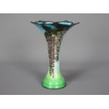 A Ginbari cloisonné enamel vase of trumpet form and shaped rim,