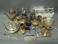 A collection of various plated ware.