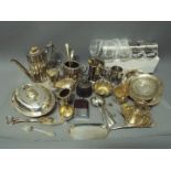 A collection of various plated ware.