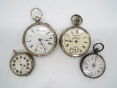 A small collection of watches to include a silver cased, open faced Waltham, an Ingersoll Wrist,