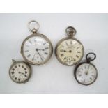 A small collection of watches to include a silver cased, open faced Waltham, an Ingersoll Wrist,
