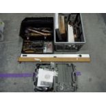 Lot to include a tool box containing a quantity of hand tools, spirit level,