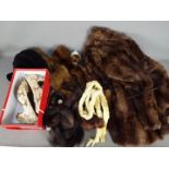 A mink fur jacket approximately 70 cm (l), a fur stole,