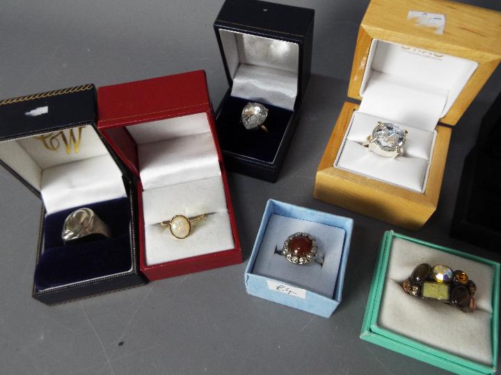 LOT WITHDRAWN - A collection of costume jewellery dress rings, all boxed. - Image 2 of 3