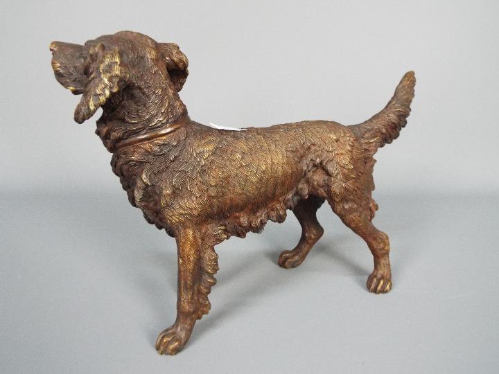 A cast metal, bronzed model of a Springer Spaniel, approximately 19 cm (h). - Image 3 of 4