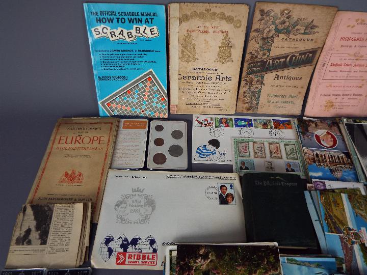 Lot to include postcards, vintage auction catalogues, commemorative crowns and similar. - Image 3 of 6