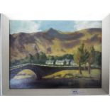 A framed oil on board, landscape scene,