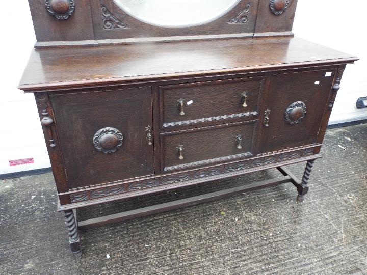 A mirror back, oak sideboard with carved - Image 3 of 4