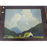 A framed print after Paul Henry, The Blu