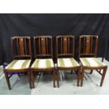 Four dining chairs with upholstered seat