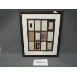 A pair of decorative prints, mounted under glass in modern frames,