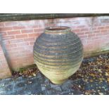 Ornamental Gardenware - a large planter of globular form,