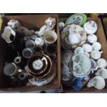 Mixed ceramics to include Wedgwood, Porcelain Art and similar, two boxes.
