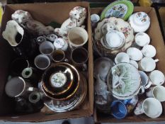 Mixed ceramics to include Wedgwood, Porcelain Art and similar, two boxes.