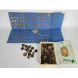 A collection of loose coins, Victorian and later, and two coin sets.