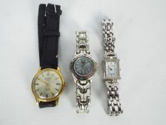 Three wristwatches to include a lady's sterling silver cased,