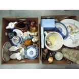 A mixed lot comprising ceramics to include boxed Wedgwood items, glassware,